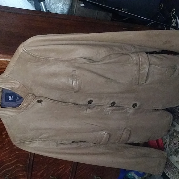 Women's Weathered Taupe Leather Driving Jacket Sz:M - Picture 1 of 14